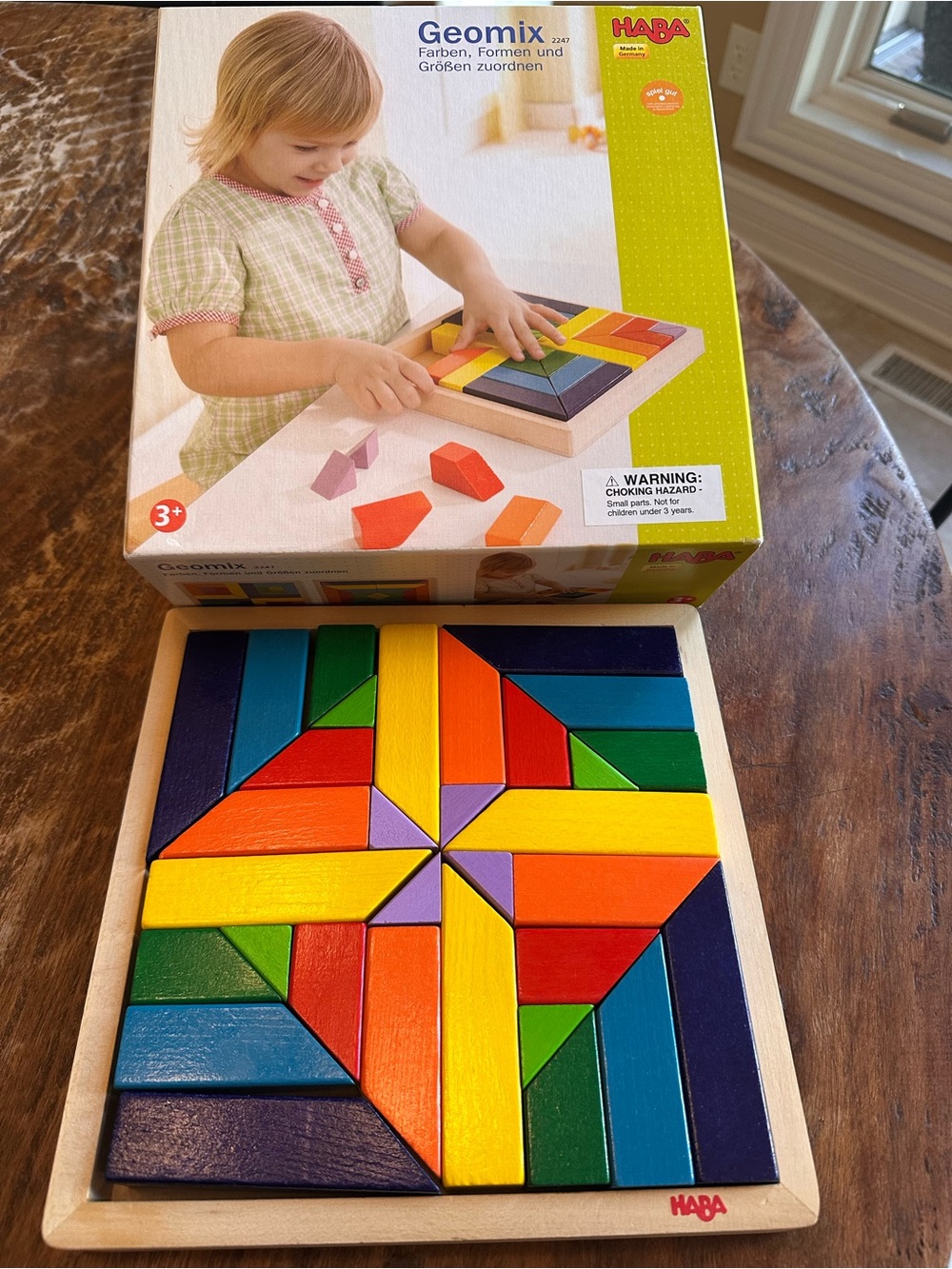 HABA Geomix Wooden Colorful Puzzle Board - Multicolor